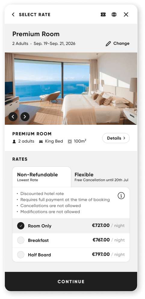 Booking widget preview
